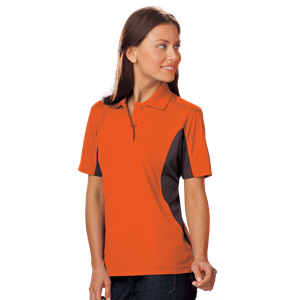 LADIES COLOR BLOCK WICKING  -  ORANGE 2 EXTRA LARGE TRIM GRAPHITE