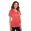 LADIES HEATHERED WICKING TEE  -  HEATHER RED 2 EXTRA LARGE SOLID