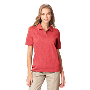 LADIES HEATHERED WICKING POLO ### -  HEATHER RED EXTRA LARGE SOLID