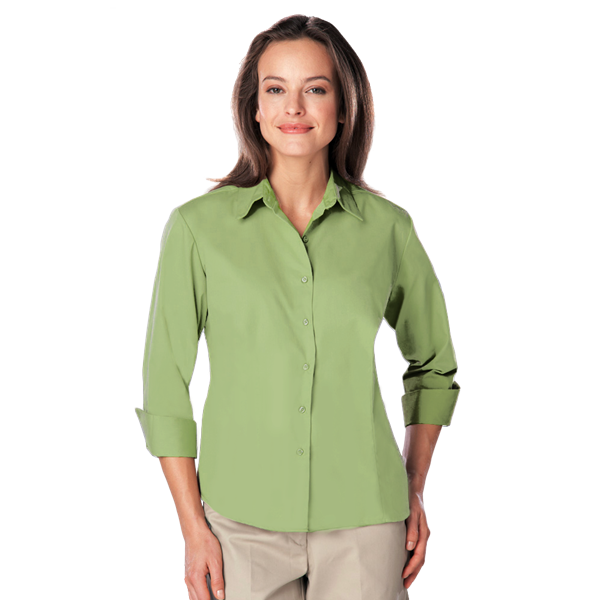 6260-CAC-S-SOLID|BG6260|Ladies' 3/4 Sleeve Poplin Shirt