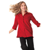 LADIES 3/4 SLEEVE EASY CARE POPLIN SWING BLOUSE/MATCHING BUTTONS   -  RED 2 EXTRA LARGE SOLID