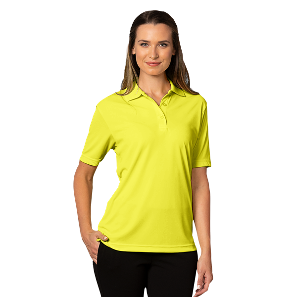 LADIES VALUE MOISTURE WICKING S/S POLO  -  OPTIC YELLOW 2 EXTRA LARGE SOLID