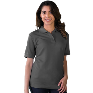 LADIES S/S VALUE PIQUE POLO  -  GRAPHITE 2 EXTRA LARGE SOLID