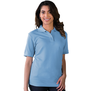 LADIES S/S VALUE PIQUE POLO  -  LIGHT BLUE 2 EXTRA LARGE SOLID