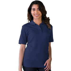 LADIES S/S VALUE PIQUE POLO  -  NAVY 2 EXTRA LARGE SOLID