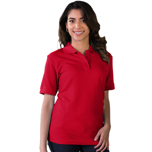 LADIES S/S VALUE PIQUE POLO  -  RED 2 EXTRA LARGE SOLID