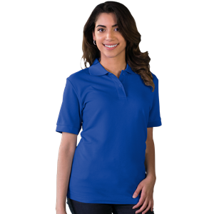 LADIES S/S VALUE PIQUE POLO  -  ROYAL 2 EXTRA LARGE SOLID