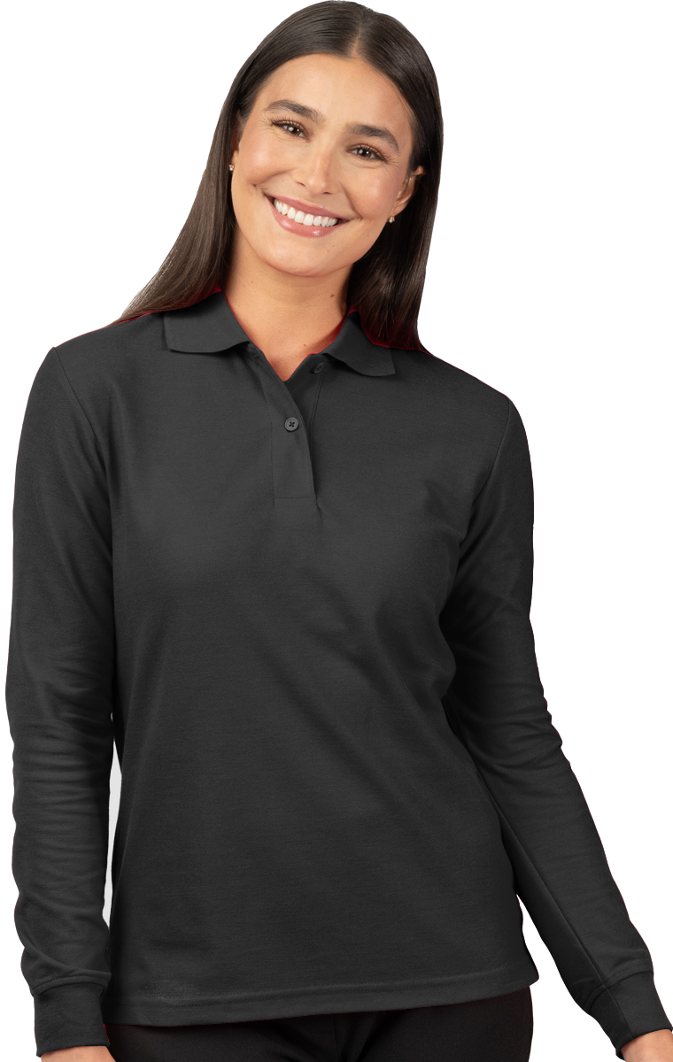 Edwards Garment Long Sleeve Soft Touch Pique Polo Shirt