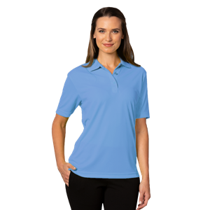 LADIES AVENGER MICRO PIQUE S/S POLO LIGHT BLUE 2 EXTRA LARGE SOLID