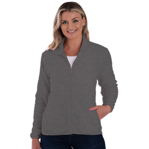 LADIES POLAR FLEECE FULL ZIP JACKET -  GREY 2 EXTRA LARGE SOLID