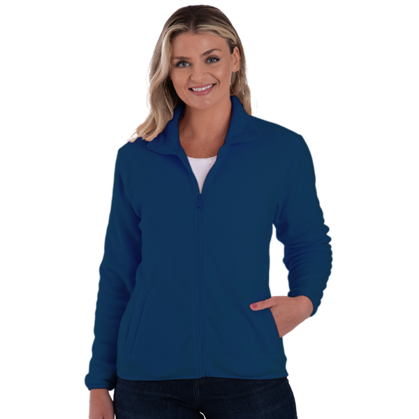 LADIES POLAR FLEECE FULL ZIP JACKET  -  NAVY 2 EXTRA LARGE SOLID