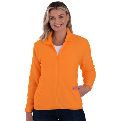 LADIES POLAR FLEECE FULL ZIP JACKET -  ORANGE 2 EXTRA LARGE SOLID