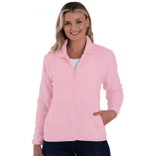 LADIES POLAR FLEECE FULL ZIP JACKET -  PINK 2 EXTRA LARGE SOLID