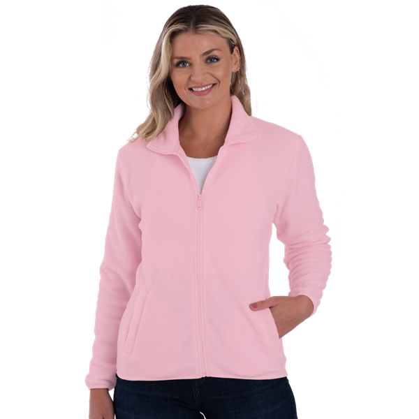 LADIES POLAR FLEECE FULL ZIP JACKET -  PINK 2 EXTRA LARGE SOLID
