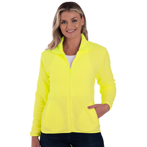 LADIES POLAR FLEECE FULL ZIP JACKET -  YELLOW 2 EXTRA LARGE SOLID