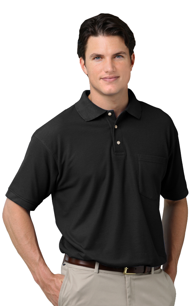 Men&#8216;s Teflon Pique Polo with Pocket-Blue Generation