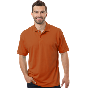 MENS SHORT SLEEVE SUPERBLEND PIQUE NO POCKET  -  BURNT ORANGE 2 EXTRA LARGE SOLID