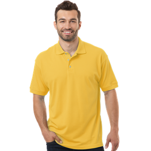 MENS SHORT SLEEVE SUPERBLEND PIQUE NO POCKET  -  YELLOW 10 EXTRA LARGE SOLID