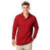 MENS LONG SLEEVE SUPERBLEND PIQUE WITH POCKET  -  RED 2 EXTRA LARGE SOLID