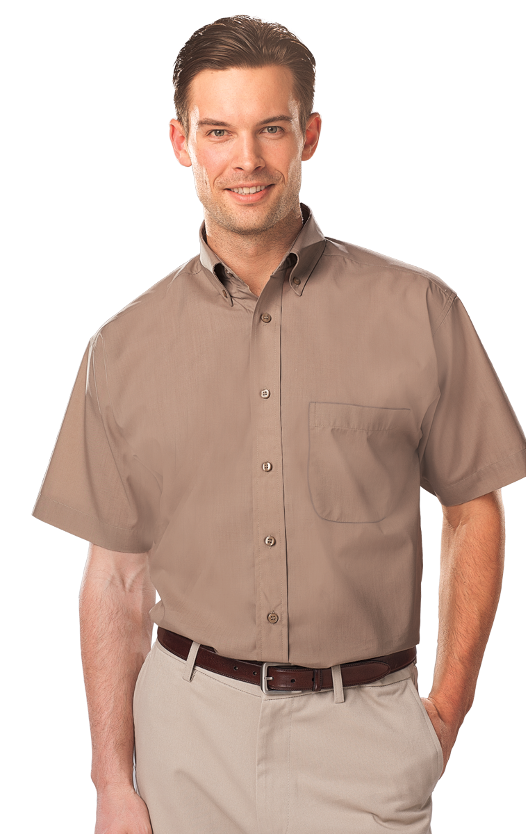 7210S-TAN-2XL-SOLID|BG7210S|Men's S/S Value Poplin Shirt