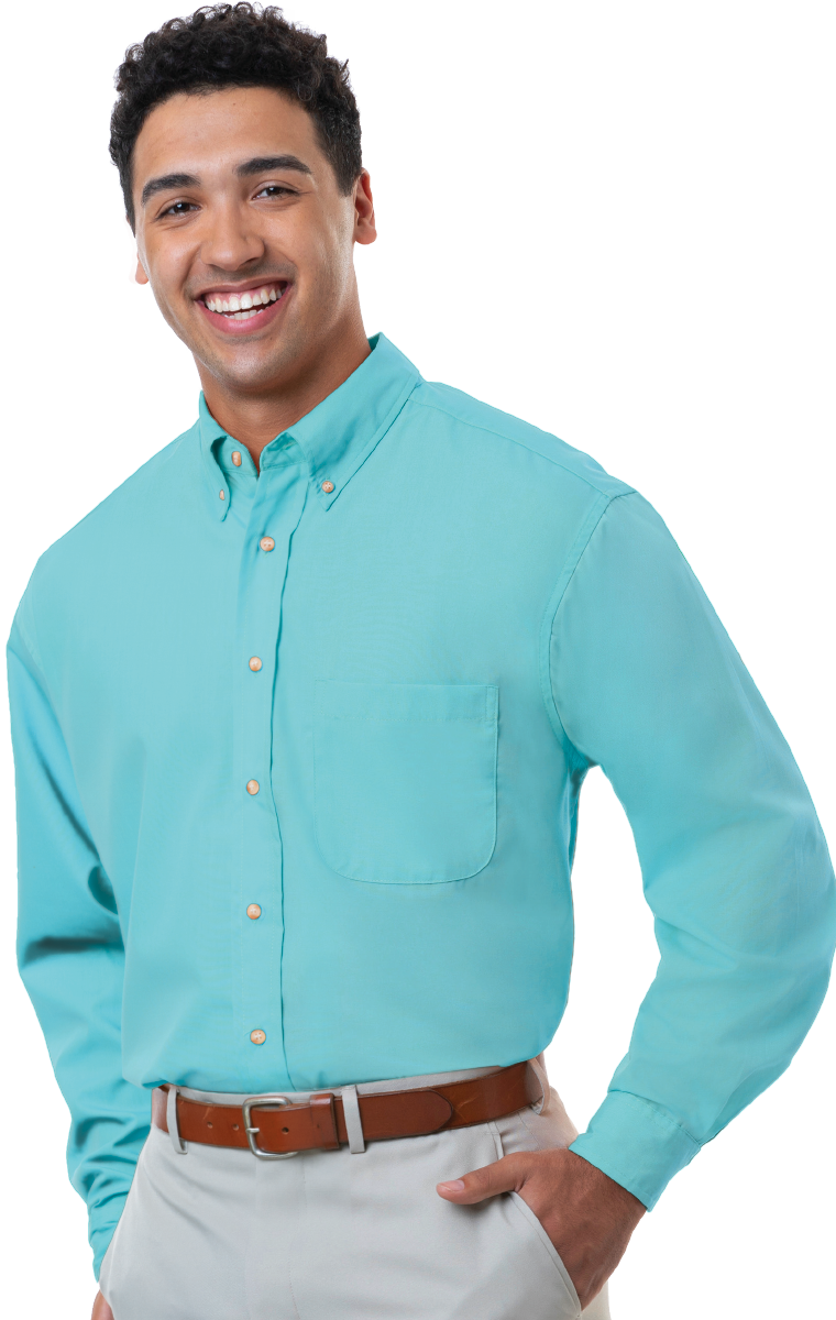 AQU S SOLID BG Men's L/S Superblend Poplin Shirt with