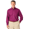 MENS LONG SLEEVE EASY CARE POPLIN  -  BERRY 10 EXTRA LARGE SOLID