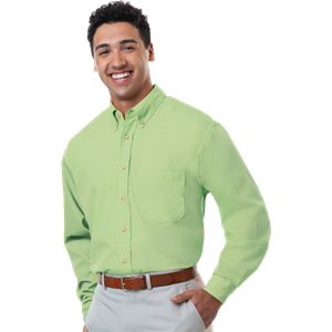 MENS LONG SLEEVE EASY CARE POPLIN  -  CACTUS 10 EXTRA LARGE SOLID