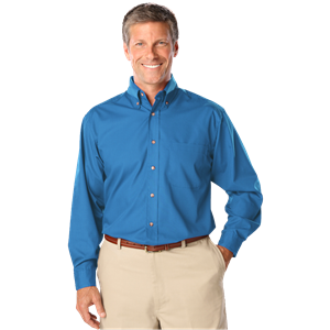 MENS LONG SLEEVE EASY CARE POPLIN  -  TURQUOISE 10 EXTRA LARGE SOLID