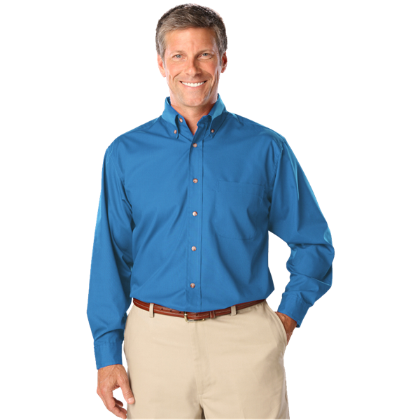 7216-TUR-S-SOLID|BG7216|Men's L/S Superblend Poplin Shirt with Bone Buttons