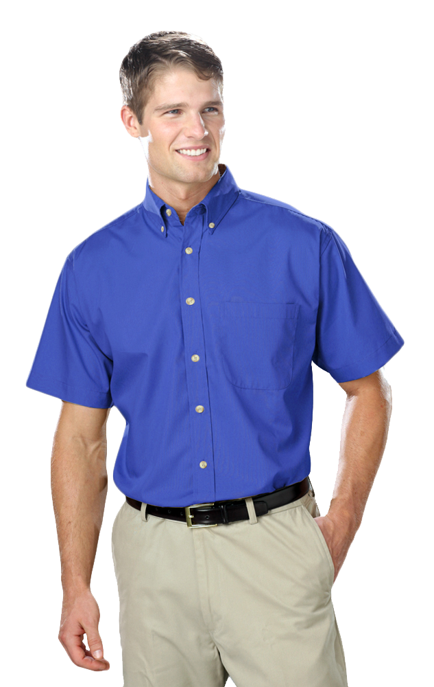 7216S-FRE-S-SOLID|BG7216S|Men's S/S Superblend Poplin Shirt with Bone ...