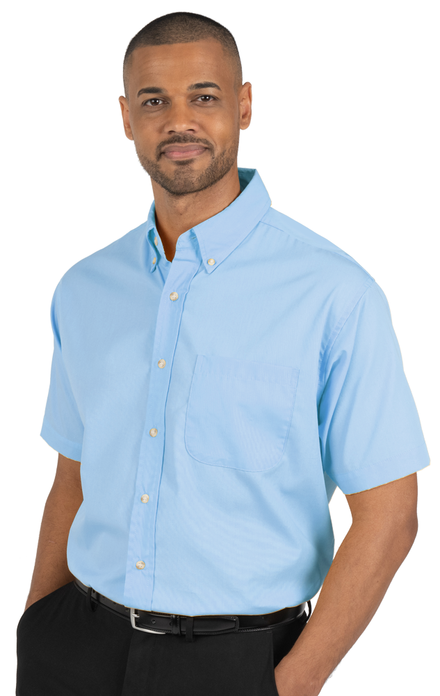 7216S-LIG-S-SOLID|BG7216S|Men's S/S Superblend Poplin Shirt with Bone ...