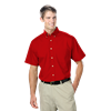 MENS  SHORT SLEEVE TALL EASY CARE POPLIN  -  RED 2 EXTRA LARGE TALL SOLID