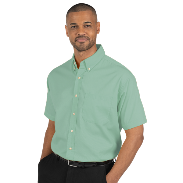 7216S-SAG-S-SOLID|BG7216S|Men's S/S Superblend Poplin Shirt with Bone ...