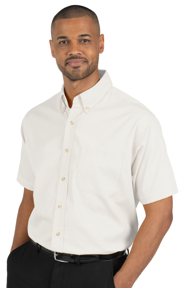 7216S-WHI-S-SOLID|BG7216S|Men's S/S Superblend Poplin Shirt with Bone ...