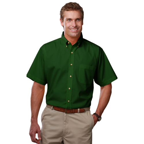 MENS SHORT SLEEVE SCOTCHGARD TWILL  -  HUNTER 2 EXTRA LARGE SOLID