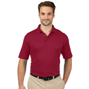 MENS SOLID WICKING POLO  -  BURGUNDY SMALL SOLID
