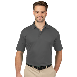 MENS TALL SOLID WICKING POLO  -  GRAPHITE LARGE TALL SOLID