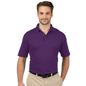 MENS SOLID WICKING POLO  -  PURPLE 4 EXTRA LARGE SOLID