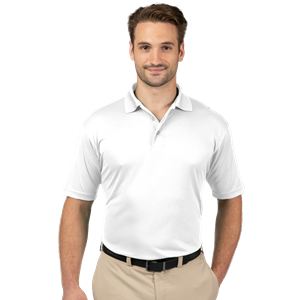 MENS SOLID WICKING POLO  -  WHITE 2 EXTRA LARGE SOLID