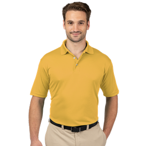 MENS SOLID WICKING POLO  -  YELLOW SMALL SOLID