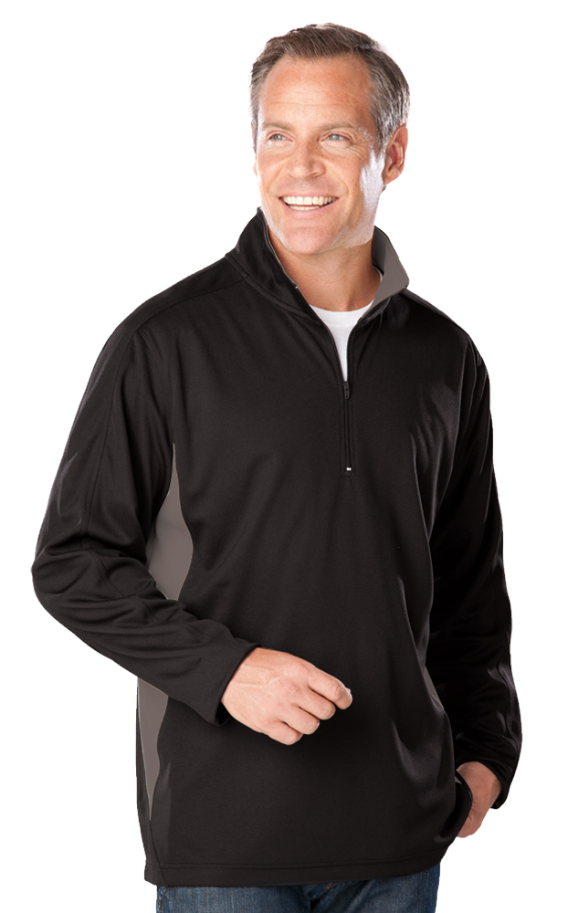 Men&#8216;s Wicking L/S Zip Pullover-Blue Generation