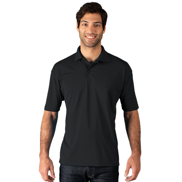 7224-BLA-S-SOLID|BG7224|Men's Snag Resistant Wicking S/S Polo