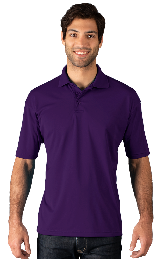 7224-PUR-S-SOLID|BG7224|Men's Snag Resistant Wicking S/S Polo