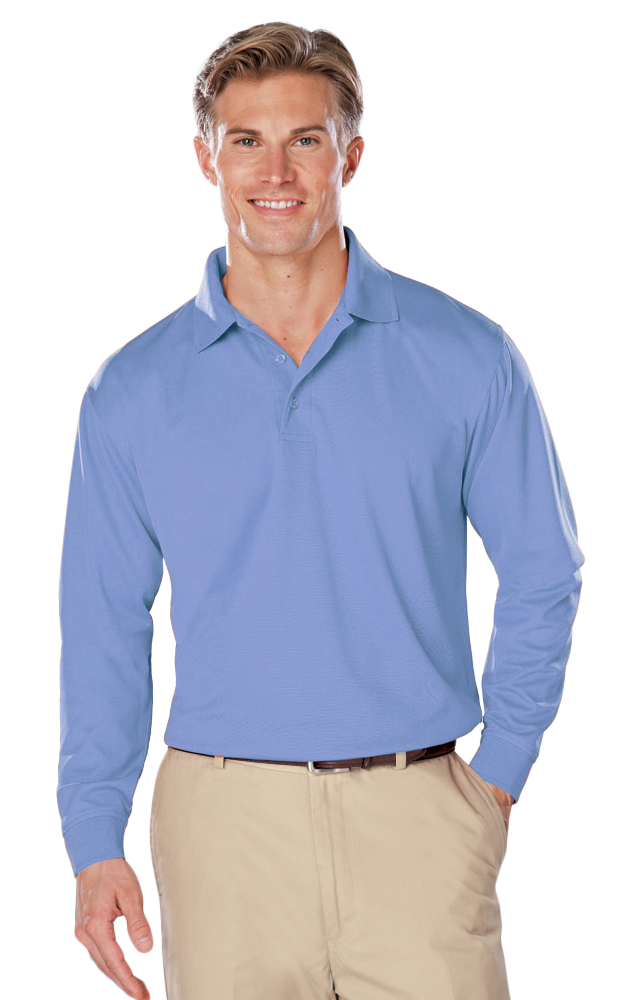 7225-LIG-3XL-SOLID|BG7225|Men's Snag Resistant Wicking L/S Polo