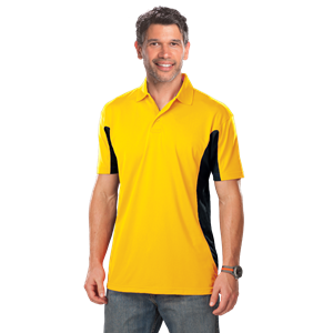 MENS COLOR BLOCK WICKING  -  YELLOW 2 EXTRA LARGE TRIM BLACK