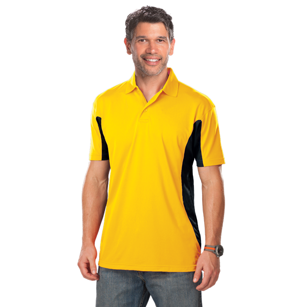 7226-YEL-S-TRMBK|BG7226|Men's Snag Resist Colorblock Polo