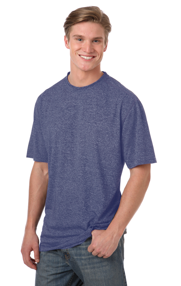 7228-HNA-S-SOLID|BG7228|Men's Heathered Crew Neck Tee