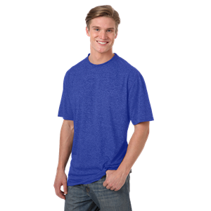 MENS HEATHERED WICKING TEE  -  HEATHER ROYAL 2 EXTRA LARGE SOLID