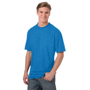 MENS HEATHERED WICKING TEE  -  HEATHER TURQUOISE 2 EXTRA LARGE SOLID