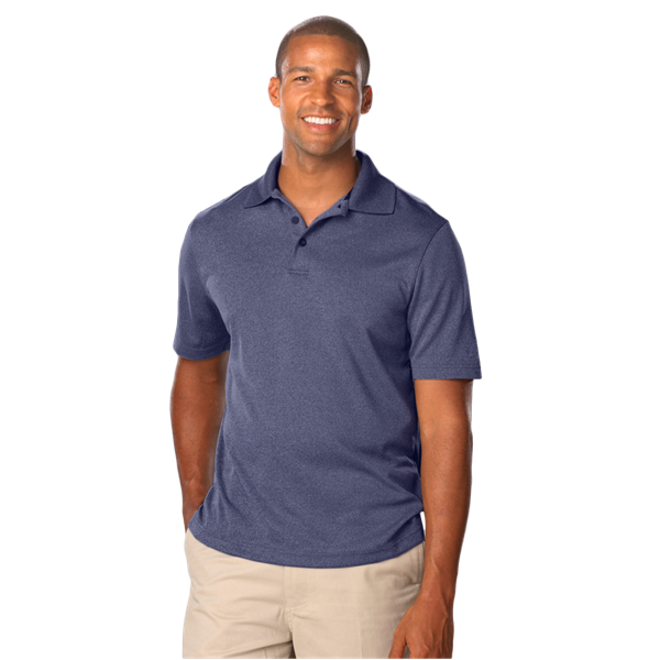 7229-HNA-S-SOLID|BG7229|Men's Heathered Polo